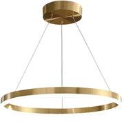 Závesný LED luster, ANINA, 34W, 1 kruh, Priemer 50 cm, Studené/Teplé/Neutrálne svetlo 3000K/4000K/6000K, Stmievateľné, Lesklá zlatá biela, Nastaviteľná výška, Kovové a akrylové LED Lustre s diaľkovým ovládaním Predvolený názov Dizajn Alessandro