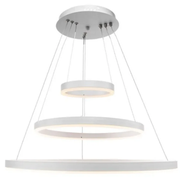 Závesný LED luster s diaľkovým ovládaním SERENA 85W, 60cm, 3 kruhy, studené/teplé/neutrálne svetlo, stmievateľné, biely, výškovo nastaviteľný LED luster s diaľkovým ovládaním Predvolený názov Alessandro Design