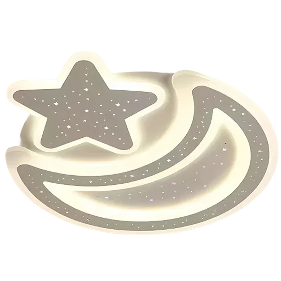 Lustra LED Nova cu Telecomanda, 89W, Dimabil, Forma Luna si Stea, Alb Lustre LED cu Telecomanda Default Title Alessandro Design