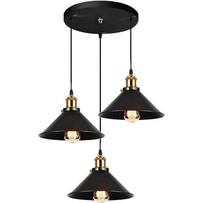 Lustra Suspendata, LV210/3R, 3xE27, Negru, Metal si Fir, Inaltime Reglabila Lustre Vintage Default Title Alessandro Design