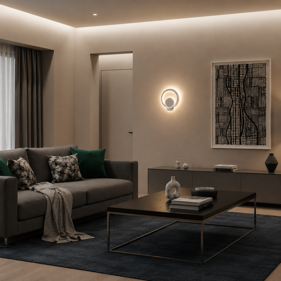 Naneste mestskú LED LED 19 W Round Light Cold/Warm/Neutra Acryl a White Metal