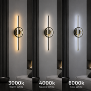 Aplica LED Decorativa CERBOS, 42W, 60cm, Lumina Calda / Neutra/ Rece, Negru, Metal si Acril
