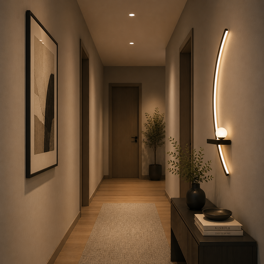 Aplica LED Decorativa GDANSK, 20W, 57x20cm, Lumina Calda / Neutra/ Rece, Negru, Metal si Acril