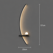 Aplica LED Decorativa GDANSK, 20W, 57x20cm, Lumina Calda / Neutra/ Rece, Negru, Metal si Acril