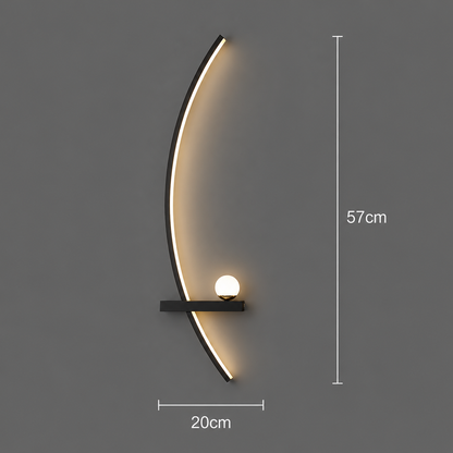 Aplica LED Decorativa GDANSK, 20W, 57x20cm, Lumina Calda / Neutra/ Rece, Negru, Metal si Acril