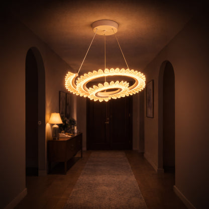 Lustra LED cu Telecomanda LT188WH, Cristal si Metal, 40W, Dimabila, Inaltime Reglabila, Lumina Rece/Calda/Neutra, Iluminat Luxos Lustre LED cu Telecomanda Default Title Alessandro Design