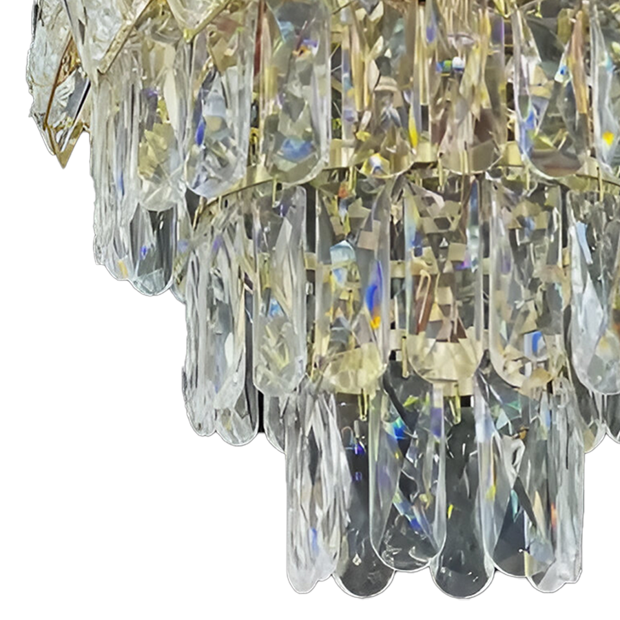 Candelabru Cristal WINDSOR Petito 3xE14, Diametru 29cm, Auriu Lucios, Inaltime Reglabila, Metal si Cristal Candelabre Cristal Default Title Alessandro Design