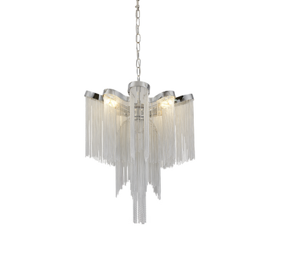 Luster B8000/4CH, 4xE14, Priemer 43 cm, Výška 68 cm, IP20, Strieborný, Žehlička, Hliník, Žiarovky nie sú súčasťou balenia