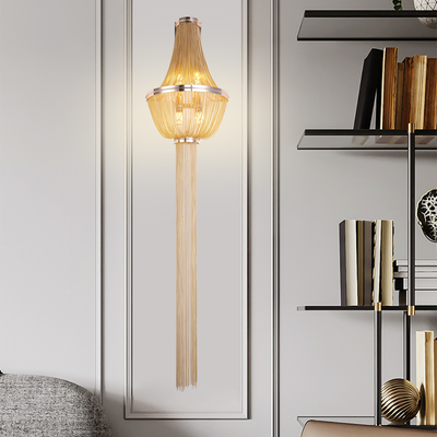 Aplikačný luster B8009/5GD, 4xE14, priemer 34 cm, výška 150 cm, IP20, zlato, železo, hliník, žiarovky nie sú súčasťou balenia