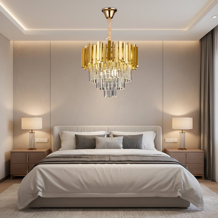 Luster BLOIS Nobile, Priemer 40cm, 5x E14 Gold, Nastaviteľná výška