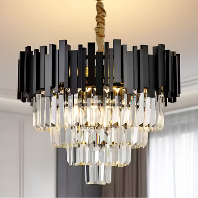 Crystal Luster Blois Noble 4xE14, priemer 40 cm, čierna, nastaviteľná výška