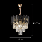Crystal Luster Blois Noble 4xE14, priemer 40 cm, čierna, nastaviteľná výška