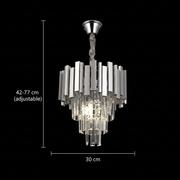 Crystal blois petito 3xe14 luster, priemer 30 cm, striebro, nastaviteľná výška