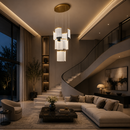 Alduino Crystal LED luster Zlatý priemer 80cm Gold Nastaviteľná výška