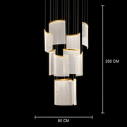 Alduino Crystal LED luster Zlatý priemer 80cm Gold Nastaviteľná výška
