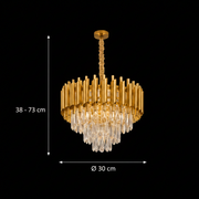 Crystal Luster Versailles Noble 5XE14, priemer 40 cm, zlato, nastaviteľná výška