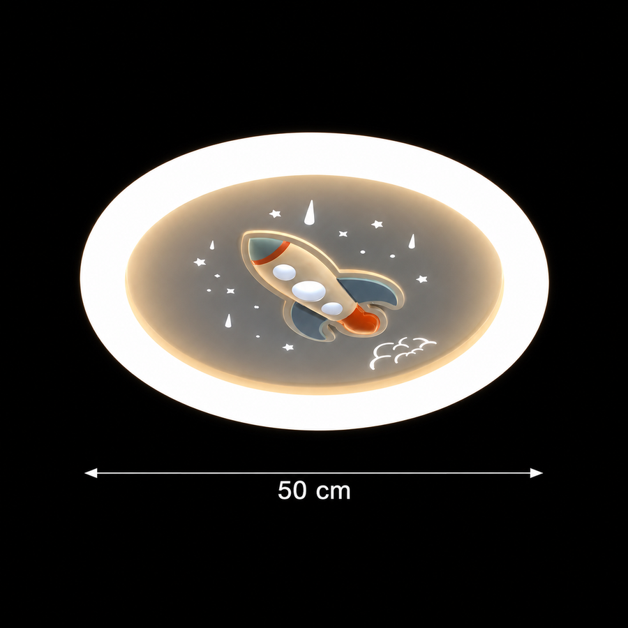 LED luster ROCKET 49W, Priemer 49cm, Studené/Teplé/Neutrálne svetlo, Biela Modrá