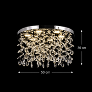 Krištáľový LED luster LLC210/550CH okrúhly, 30W, studené/teplé/neutrálne svetlo, krištáľ, lesklý chróm