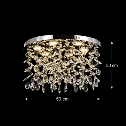 Krištáľový LED luster LLC210/550CH okrúhly, 30W, studené/teplé/neutrálne svetlo, krištáľ, lesklý chróm