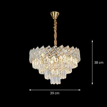Candelabru Cristal WINDSOR Nobile 5xE14, Diametru 39cm, Auriu Lucios, Inaltime Reglabila Candelabre Cristal Default Title Alessandro Design