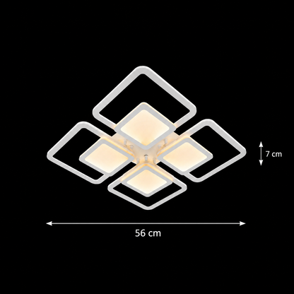 Lustra LED cu telecomanda SUSAN 96W, 4 Patrate, lumina Rece/Calda/Neutra, Dimabila, Alb Lustre LED cu Telecomanda Default Title Alessandro Design