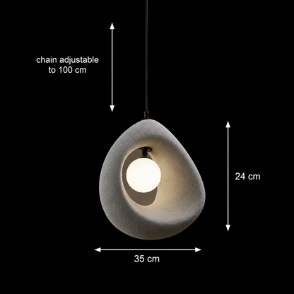 Lustra Moderna FOAMER, 35 cm, Suspendata, 1 X E27, Gri, Metal si Spuma, Inaltime Reglabila Lustre Moderne Default Title Alessandro Design