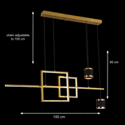 Lustra LED suspendata cu telecomanda DENISSE 81W, lumina Rece/Calda/Neutra, Dimabila, Auriu, Inaltime Reglabila, 2233/4GD Lustre LED cu Telecomanda Default Title Alessandro Design