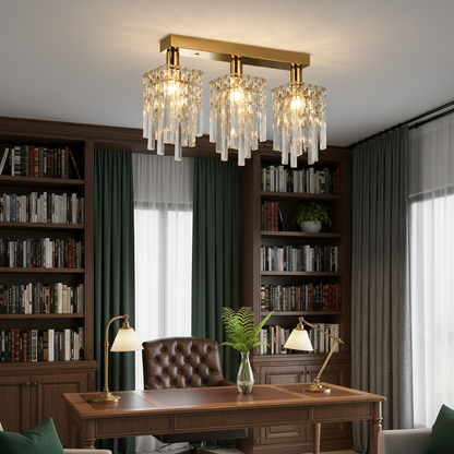 Candelabru Cristal Imperia, 3xE14, 35x6x9, Auriu, Cristal, Metal Candelabre Cristal Default Title Alessandro Design