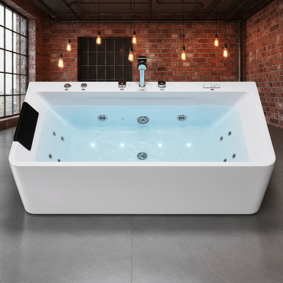 Cada Hidromasaj, Dreptunghiulara, Acril, Alba, 170×75×60cm Cazi Freestanding Default Title Alessandro Design