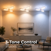 Lustra LED cu telecomanda ORCHID 40W, 3 Petale, lumina Rece/Calda/Neutra, Dimabila, Alb Lustre LED cu Telecomanda Default Title Alessandro Design