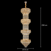 Candelabru Cristal IMPERIUM 45xE14, D55 cm, Auriu, Inaltime Reglabila, Metal si Cristal Candelabre Cristal Default Title Alessandro Design