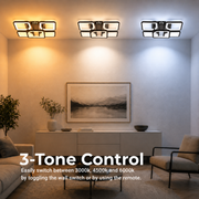 Lustra LED cu telecomanda ZOE 65W, 5 Patrate, lumina Rece/Calda/Neutra, Dimabila, Negru Lustre LED cu Telecomanda Default Title Alessandro Design