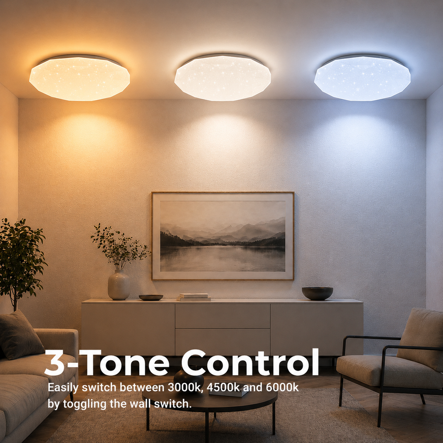 Plafonieră LED Hexagon 23 cm, 22W, 3000K / 4000K / 6000K, Alb, Metal si Acril Plafoniere LED Default Title Alessandro Design