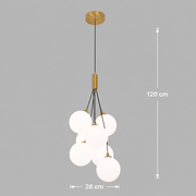 Lustra Suspendata VINE Petito, Ø28cm, 7xG9, Alb, Metal si Sticla