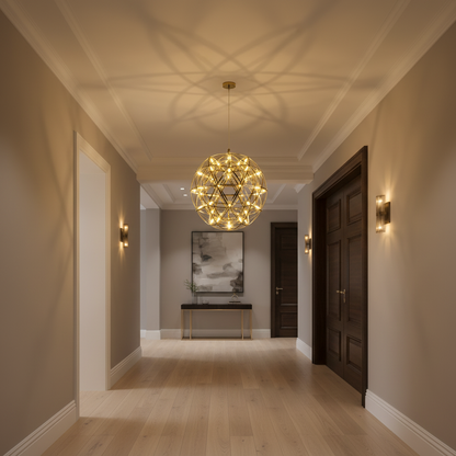 Krištáľový LED luster KILKENNY Culmino, 144W, neutrálne svetlo, priemer 60 cm, zlatý