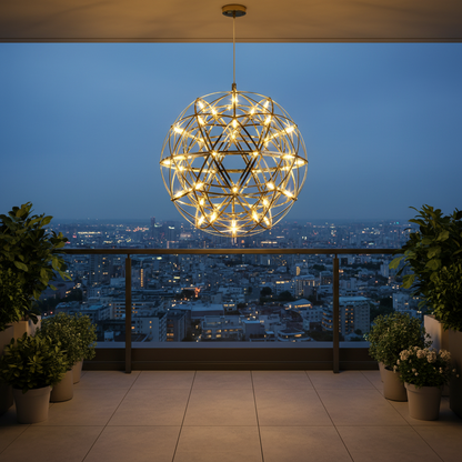 Krištáľový LED luster KILKENNY Culmino, 144W, neutrálne svetlo, priemer 60 cm, zlatý
