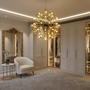 Krištáľový LED luster KILKENNY Culmino, 144W, neutrálne svetlo, priemer 60 cm, zlatý