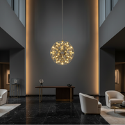 Krištáľový LED luster KILKENNY Culmino, 144W, neutrálne svetlo, priemer 60 cm, zlatý