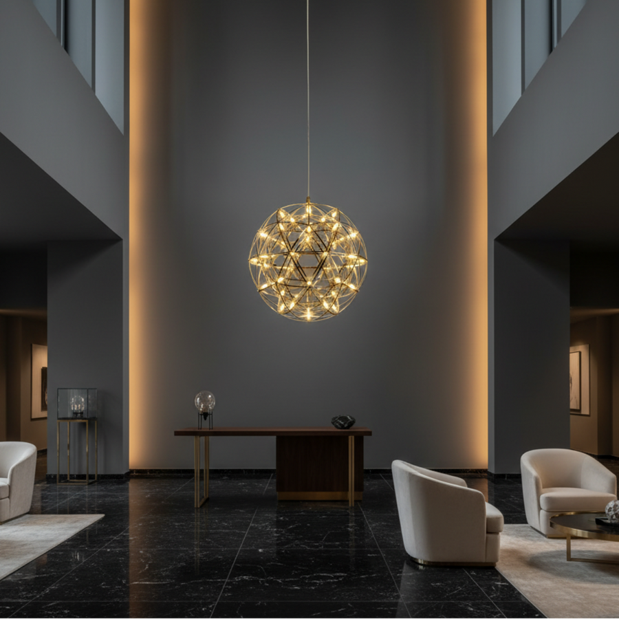 Krištáľový LED luster KILKENNY Culmino, 144W, neutrálne svetlo, priemer 60 cm, zlatý