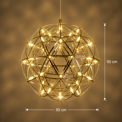 Krištáľový LED luster KILKENNY Culmino, 144W, neutrálne svetlo, priemer 60 cm, zlatý