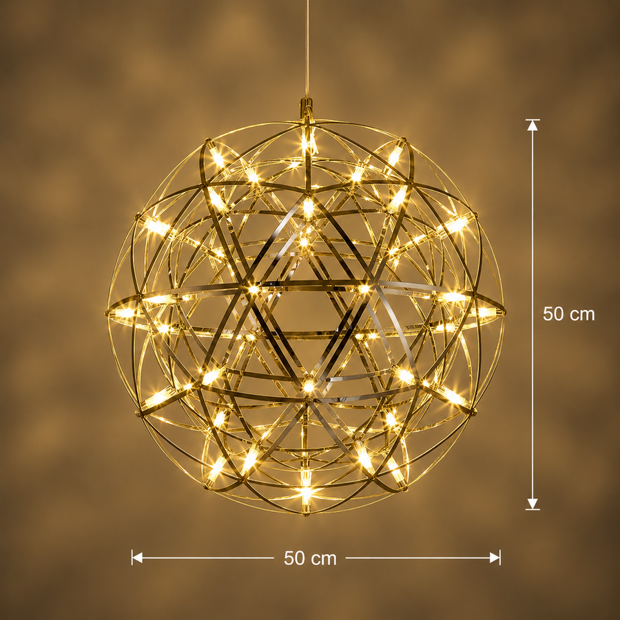Krištáľový LED luster KILKENNY Culmino, 144W, neutrálne svetlo, priemer 60 cm, zlatý