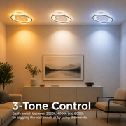 LED luster s diaľkovým ovládaním VOLTA 125W, oválny, studené/teplé/neutrálne svetlo, stmievateľné, čierny