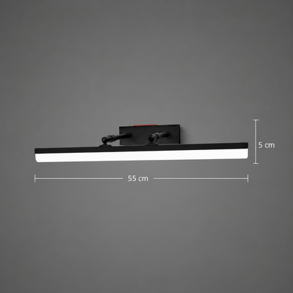 LED nástenné svietidlo, MALAWI, 6W, lineárne, teplé/neutrálne/studené svetlo, čierna