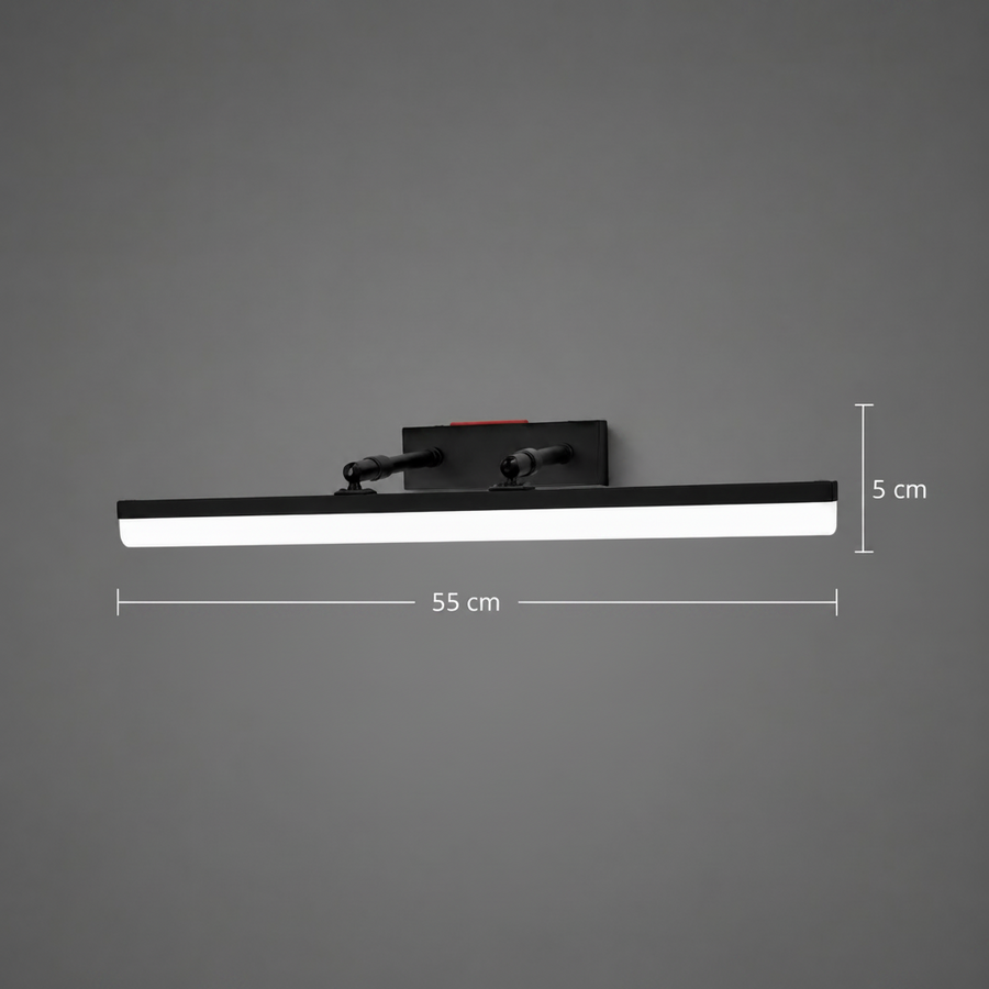 LED nástenné svietidlo, MALAWI, 6W, lineárne, teplé/neutrálne/studené svetlo, čierna