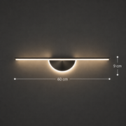 Aplica LED Decorativa BARAM, 21W, 60cm, Lumina Calda / Neutra/ Rece, Negru, Metal si Acril