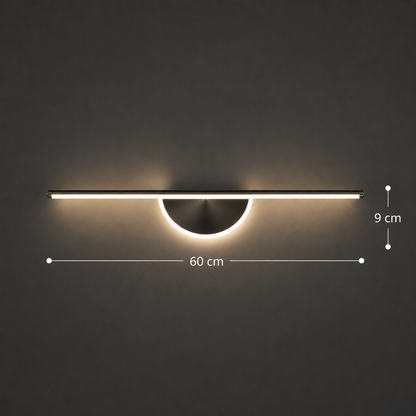 Aplica LED Decorativa BARAM, 21W, 60cm, Lumina Calda / Neutra/ Rece, Negru, Metal si Acril