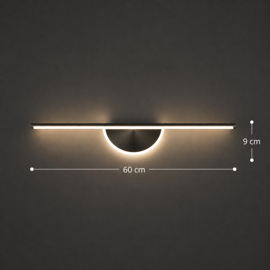 Aplica LED Decorativa BARAM, 21W, 60cm, Lumina Calda / Neutra/ Rece, Negru, Metal si Acril