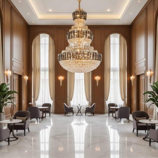 Candelabru Cristal VELIOR Supremo 40xE14, D100 cm, Auriu, Inaltime Reglabila, Metal si Cristal