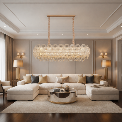 Candelabru Cristal CROWN Supremo 11xE14, Dimensiune 80x30 cm, Inaltime 33 cm, Auriu Lucios, Inaltime Reglabila, Design Elegant Candelabre Cristal Default Title Alessandro Design