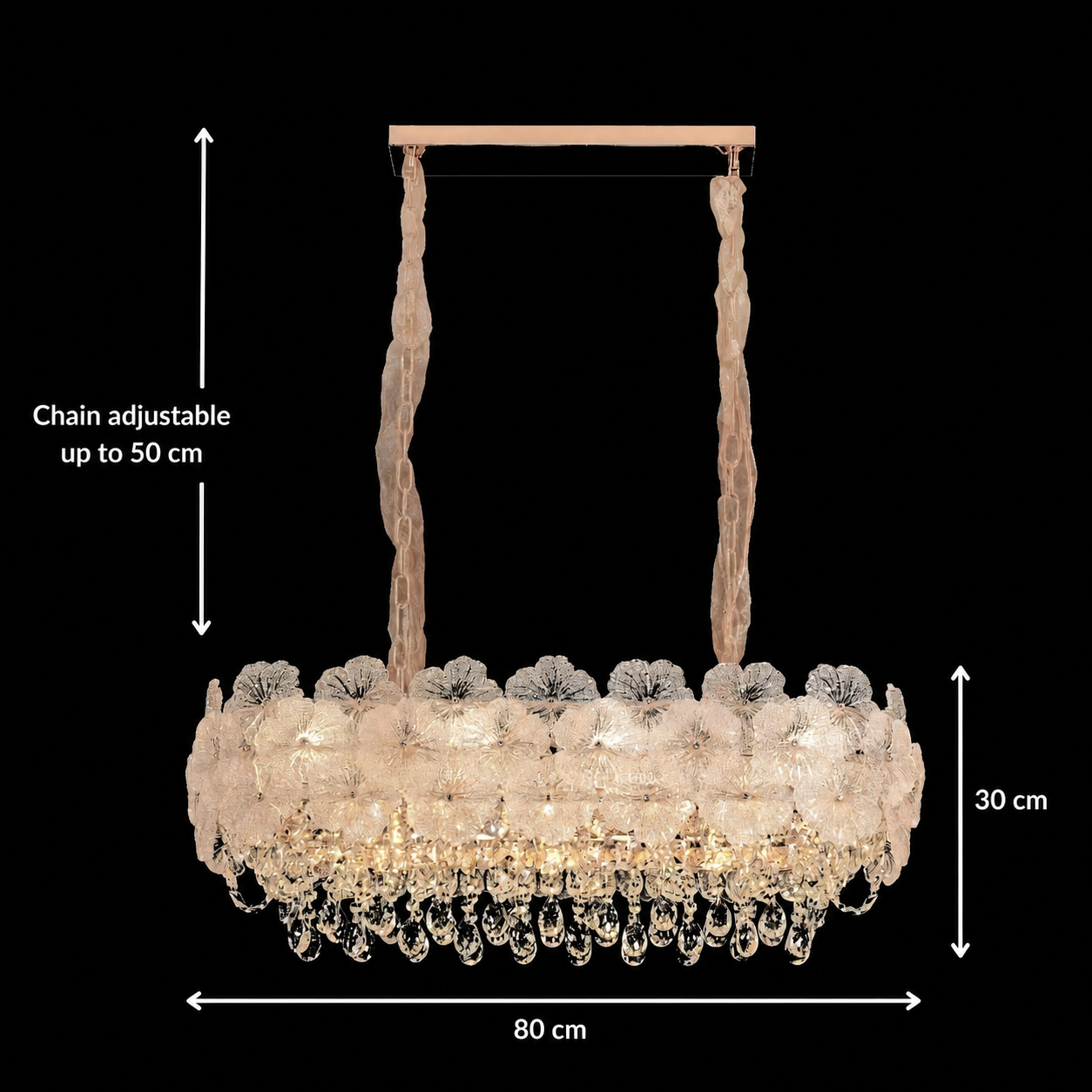 Candelabru Cristal CROWN Supremo 11xE14, Dimensiune 80x30 cm, Inaltime 33 cm, Auriu Lucios, Inaltime Reglabila, Design Elegant Candelabre Cristal Default Title Alessandro Design